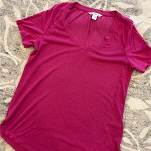 Athleta Short-Sleeve V-Neck Tee in Magenta